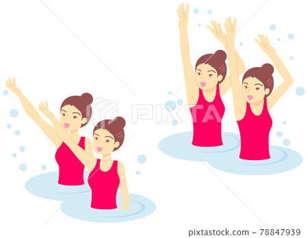 Synchronized swimming illustration set (Japanese) 78847939