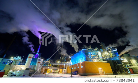Factory at Night Air Pollution From Industrial Smoke Factory at Night Air Pollution From Industrial Smoke 78848041