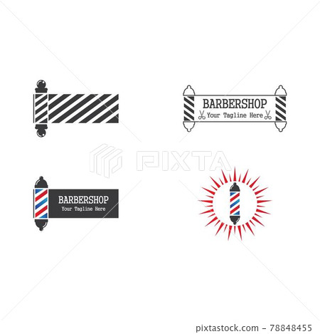 Barber pole set logo ilustration Barber pole set logo ilustration 78848455