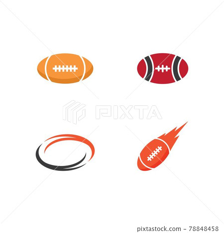 Set of Rugby ball logo Set of Rugby ball logo 78848458