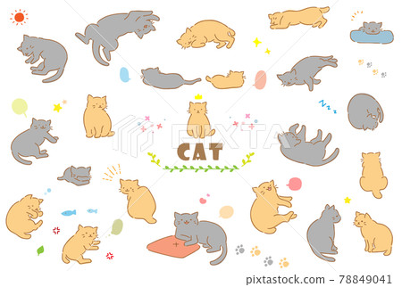 可愛的手繪貓圖集 78849041