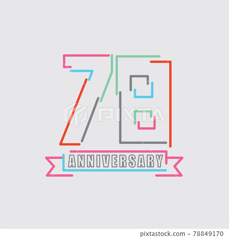 78th Years Anniversary Logo Birthday Celebration Abstract Design Vector Illustration. 78849170