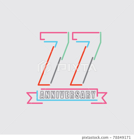 77th Years Anniversary Logo Birthday Celebration Abstract Design Vector Illustration. 77th Years Anniversary Logo Birthday Celebration Abstract Design Vector Illustration. 78849171