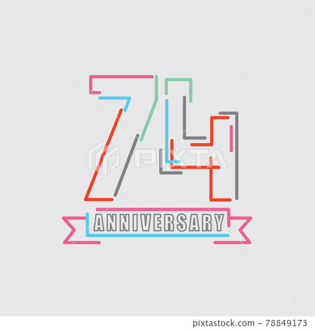 74th Years Anniversary Logo Birthday Celebration Abstract Design Vector Illustration. 74th Years Anniversary Logo Birthday Celebration Abstract Design Vector Illustration. 78849173