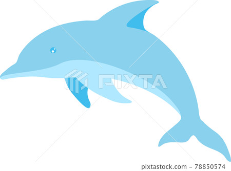 輕輕地跳著一隻海豚的插圖 輕輕地跳著一隻海豚的插圖 78850574