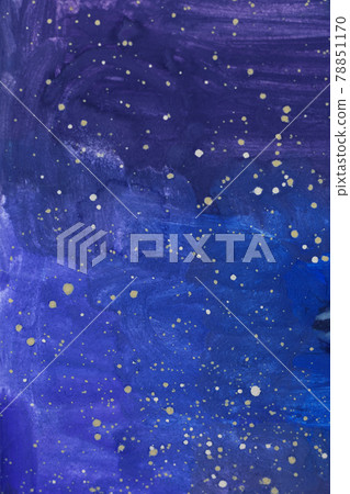 Abstract night starry sky, dark blue space background. Watercolor texture pattern 78851170