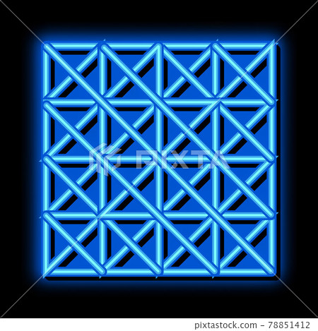 three d floor tiles neon glow icon illustration 78851412