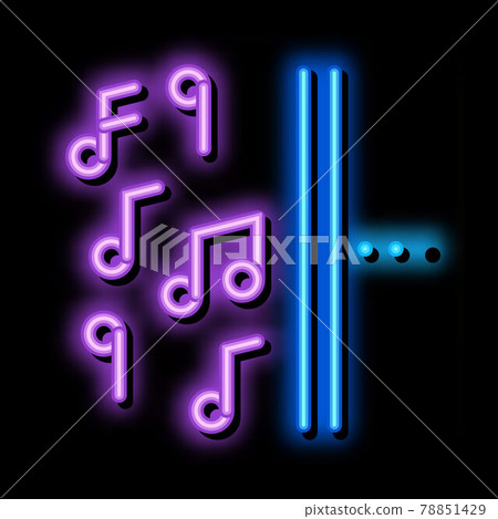 one side of music other half silence neon glow icon illustration 78851429