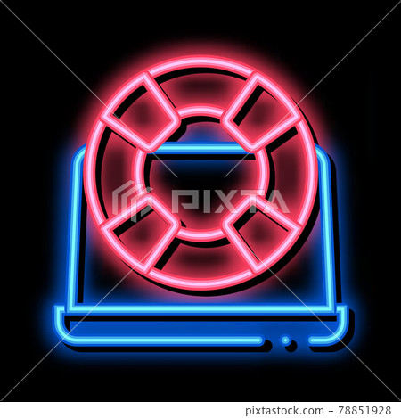 lifebuoy computer neon glow icon illustration 78851928