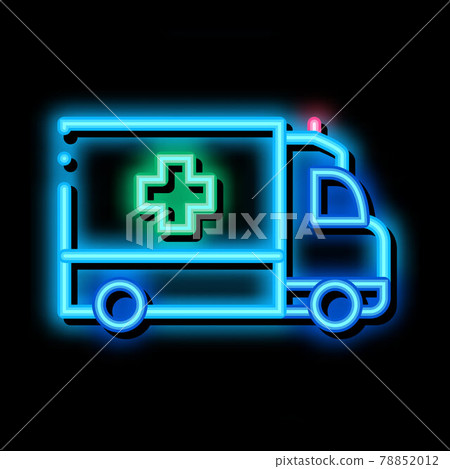 ambulance car neon glow icon illustration 78852012