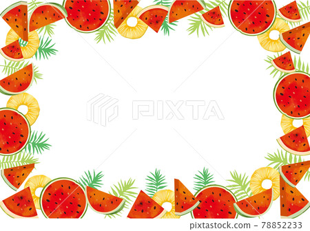 Watercolor style background material of cut fruit Watercolor style background material of cut fruit 78852233