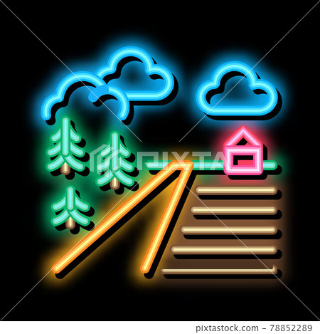 orchard in village neon glow icon illustration orchard in village neon glow icon illustration 78852289