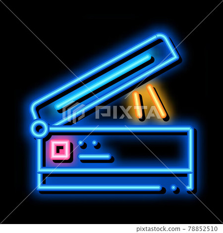 scanner for work neon glow icon illustration 78852510