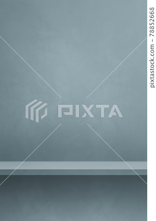 Empty shelf on a tinted grey wall. Background template. Vertical backdrop 78852668