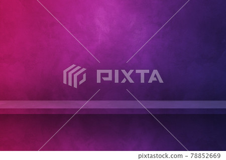 Empty shelf on a purple wall. Background template. Horizontal backdrop 78852669
