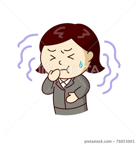 A woman in a suit who feels uncomfortable and... - Stock Illustration ...