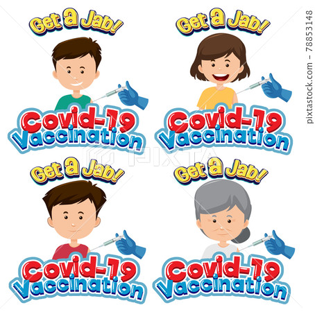 Set of different children getting vaccine Set of different children getting vaccine 78853148