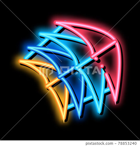 few pieces of kite neon glow icon illustration 78853240