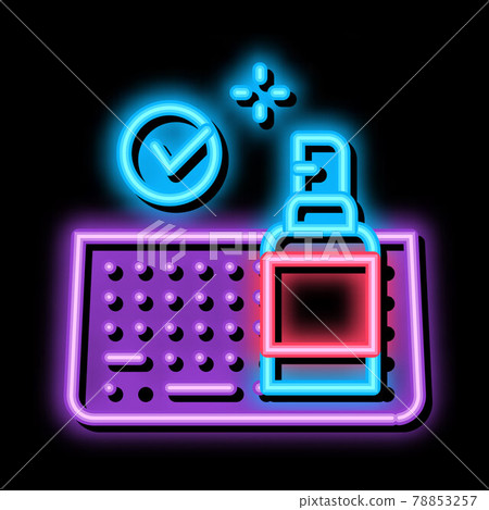 keyboard disinfection from computer neon glow icon illustration 78853257