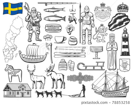 Sweden history, cuisine and culture icons Sweden history, cuisine and culture icons 78853258
