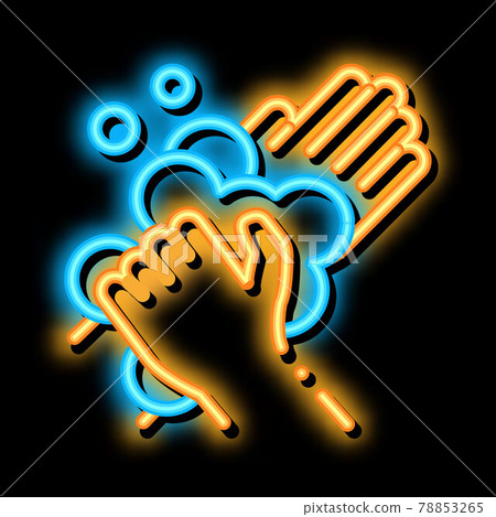 soap foam for washing hands neon glow icon illustration soap foam for washing hands neon glow icon illustration 78853265