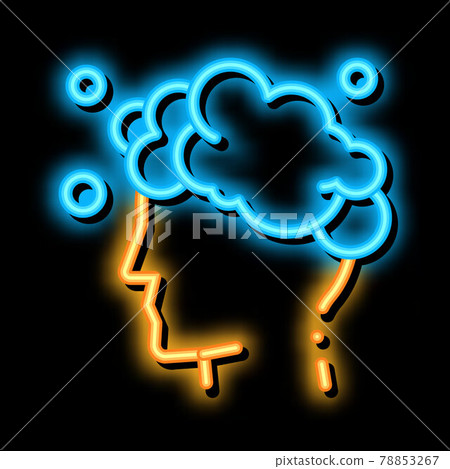 washing head shampoo neon glow icon illustration washing head shampoo neon glow icon illustration 78853267