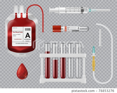 Blood testing, transfusion equipment vector 78853276