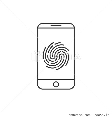 Smartphone password icon. Fingerprint icon. Vector illustration, flat design. Smartphone password icon. Fingerprint icon. Vector illustration, flat design. 78853716