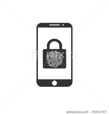 Smartphone password icon. Vector illustration, flat design. 78853717