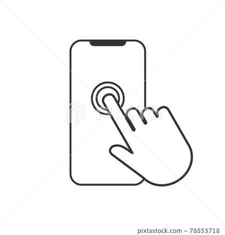 Smartphone touchscreen icon. Flat design. Vector illustration. 78853718