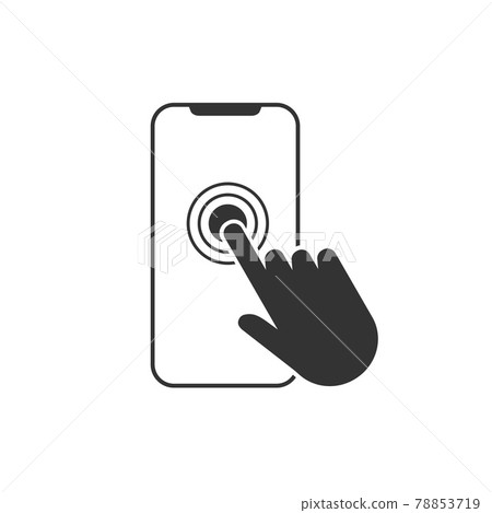 Smartphone touchscreen icon. Flat design. Vector illustration. Smartphone touchscreen icon. Flat design. Vector illustration. 78853719