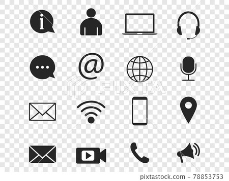 Contact Icon set. Vector illustrations. Flat design. Contact Icon set. Vector illustrations. Flat design. 78853753