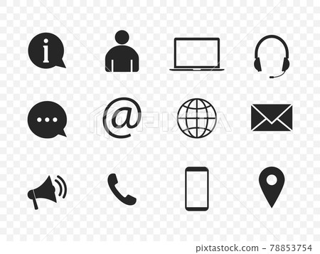 Contact Icon set. Vector illustrations. Flat design. Contact Icon set. Vector illustrations. Flat design. 78853754