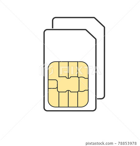 Dual SIM card icon. Vector illustration, flat design. Dual SIM card icon. Vector illustration, flat design. 78853978