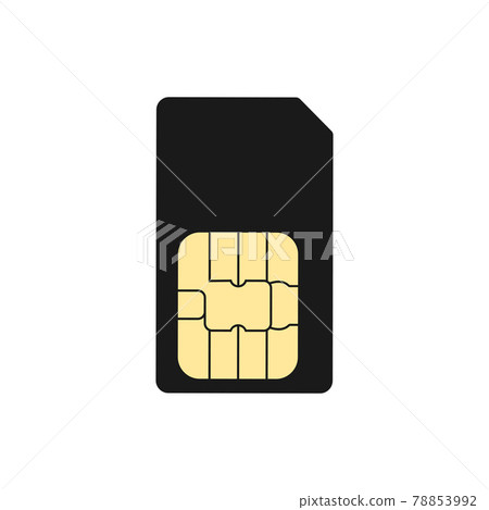 SIM card icon. Vector illustration, flat design. SIM card icon. Vector illustration, flat design. 78853992