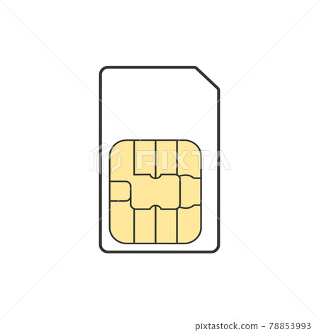 SIM card icon. Vector illustration, flat design. SIM card icon. Vector illustration, flat design. 78853993
