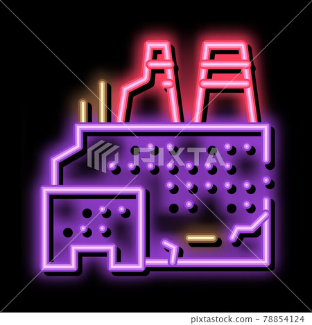 destroyed nuclear power plant neon glow icon illustration destroyed nuclear power plant neon glow icon illustration 78854124