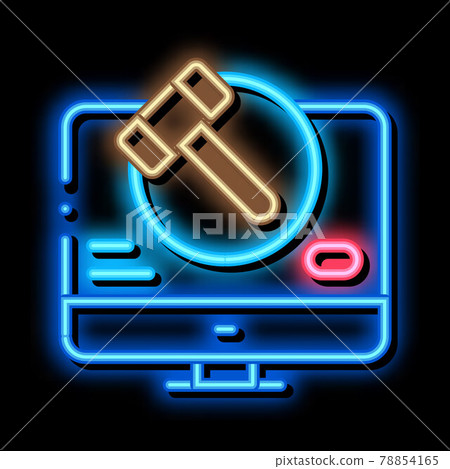 computer version of auction neon glow icon... - Stock Illustration ...