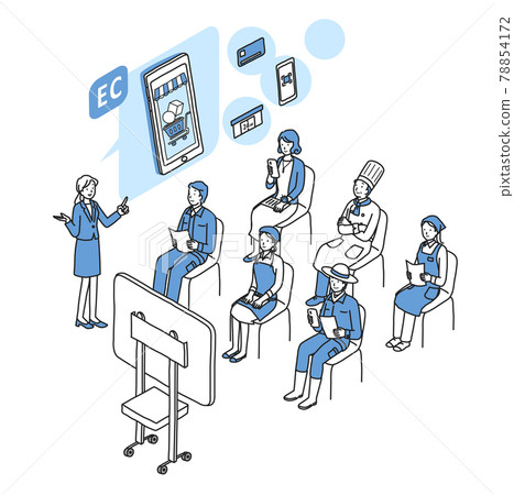 People of various occupations attending seminars on the EC site 78854172