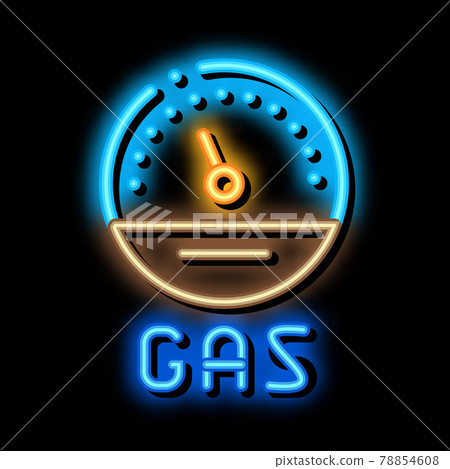 engine gas indicator neon glow icon illustration - Stock Illustration ...
