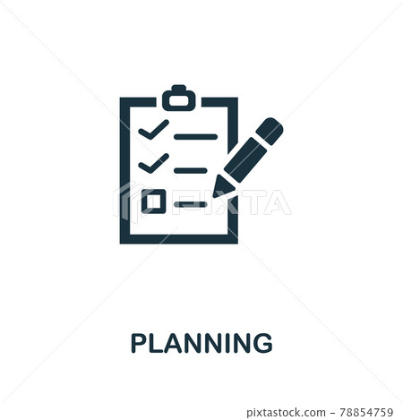Planning icon. Monochrome simple element from personal growth collection. Creative Planning icon for web design, templates, infographics and more 78854759