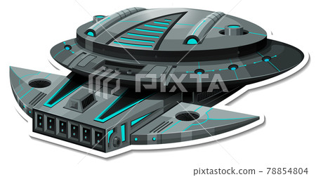 A sticker template with UFO or fighter aircraft isolated 78854804