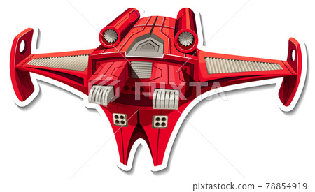 A sticker template with a fighter aircraft isolated 78854919