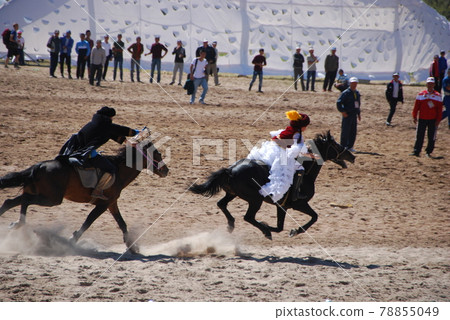 Kyrgyz traditional horse riding game Kyrgyz traditional horse riding game 78855049