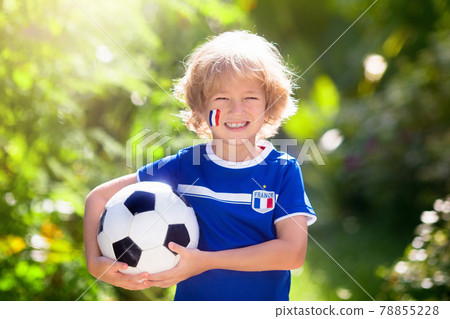 France football fan kids. Children play soccer. France football fan kids. Children play soccer. 78855228