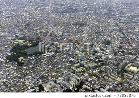 Aerial view of Higashiyukigaya from Washokuike in Ota-ku, Tokyo 78855876