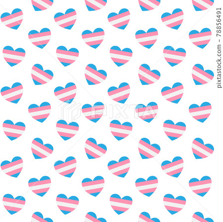 Vector seamless pattern of trans lgbt flag heart 78856491