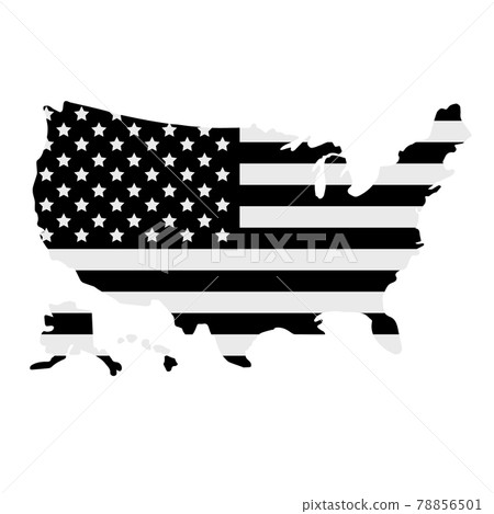 Vector black American USA flag country silhouette - Stock Illustration ...