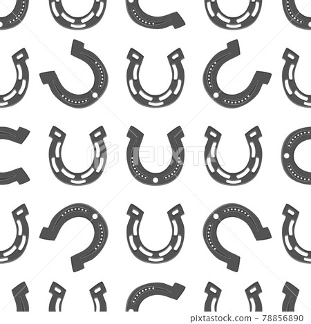 Illustration on theme Irish holiday St Patrick day, seamless horseshoes 78856890