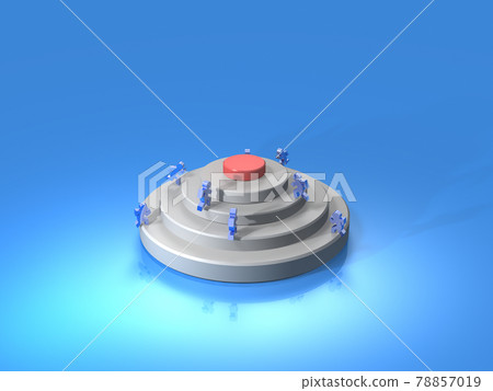 An abstract that represents competition with rivals. 3D rendered illustration. 78857019